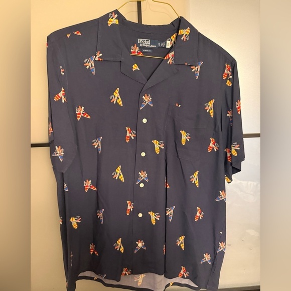 Polo Ralph Lauren Other - Polo Ralph Lauren Navy Camp Shirt with Colorful Espadrille AOP Print